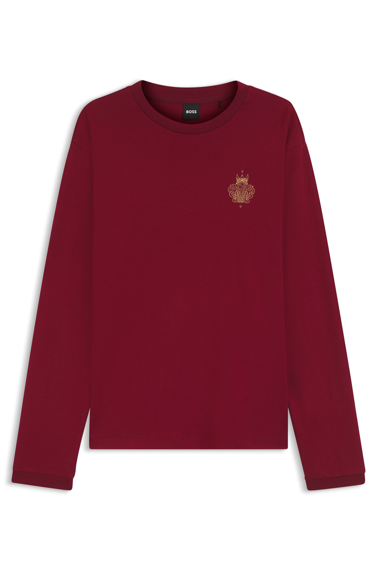 BOSS Year of the Horse red long-sleeve top with gold motif