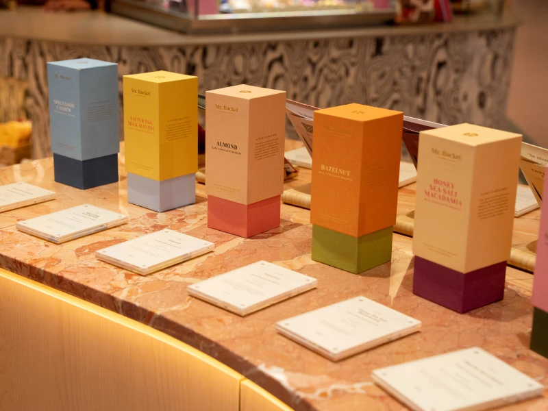 Chocolate dragees and gift-ready packaging