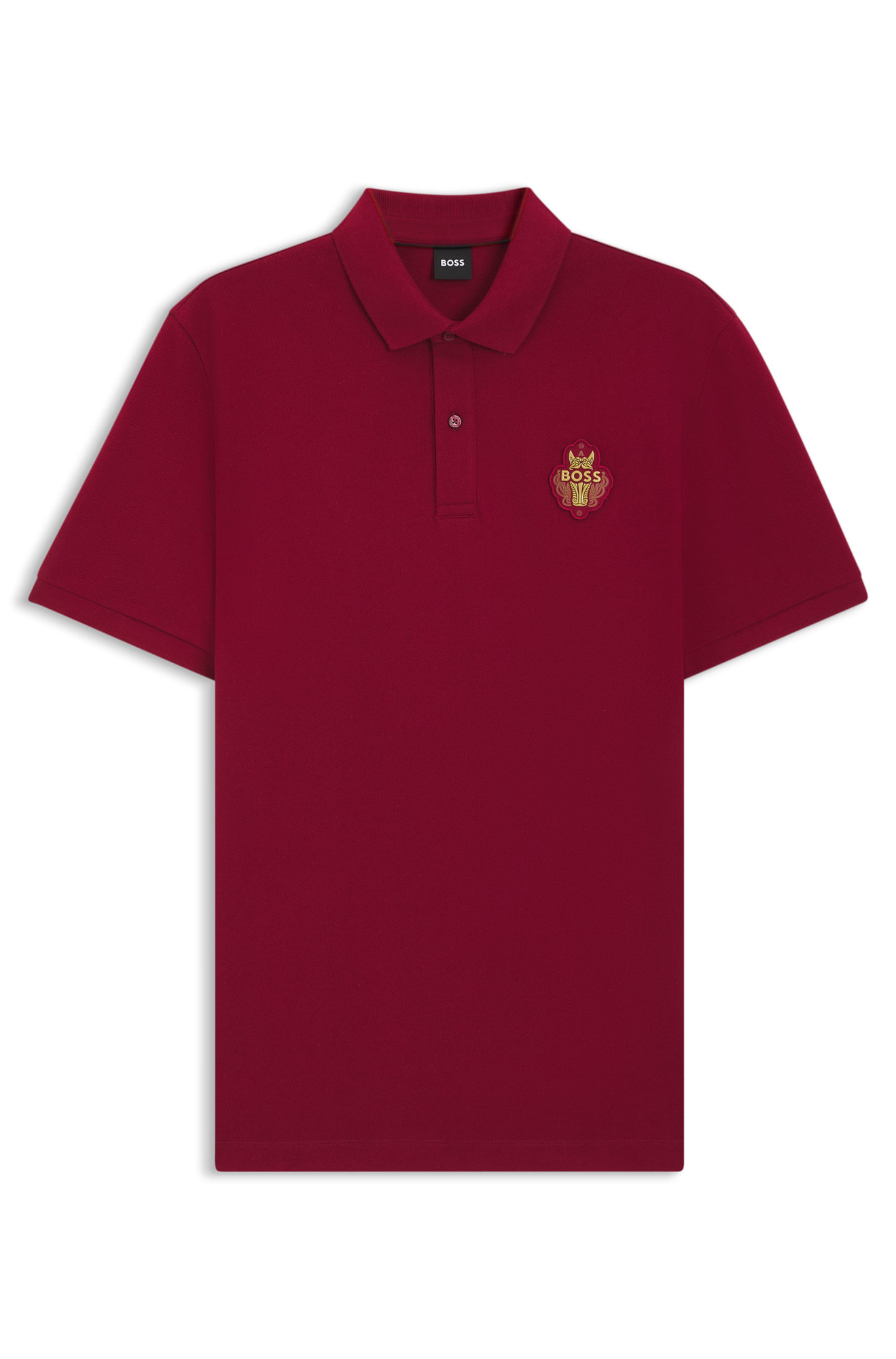 Cotton-piqué polo shirt with logo artwork